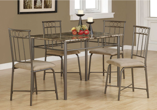 Brown Marble Dining Set