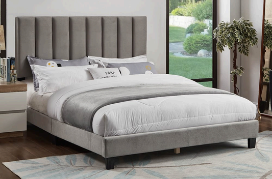 T-2118 Vertical Line Velvet Fabric Bed