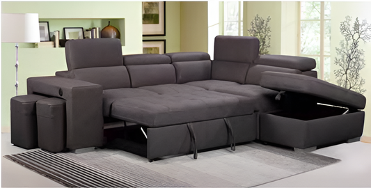 Grey Velvet Sofa Bed