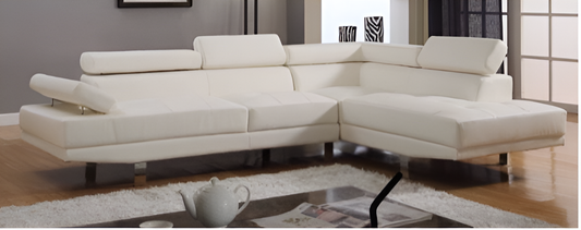 Jinny White Leather Sofa