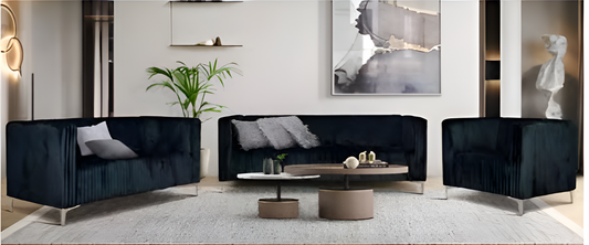 Velvet Sofa Set 3+3+1